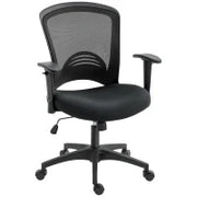 Sedia da Ufficio Traspirante e Reclinabile ad Altezza Regolabile, in Tessuto a Rete, 65x59x92.5-102.5 cm, Nero