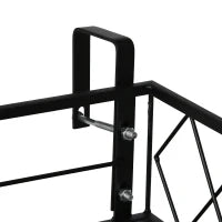 Fioriera da Esterno Portavasi con Ganci per Ringhiera Balcone in Metallo, 100x31x12cm, Nero