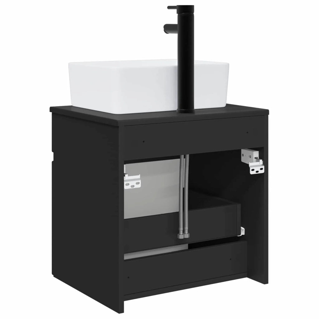 Mobile lavabo da parete Nero 49 x 41 x 63 cm