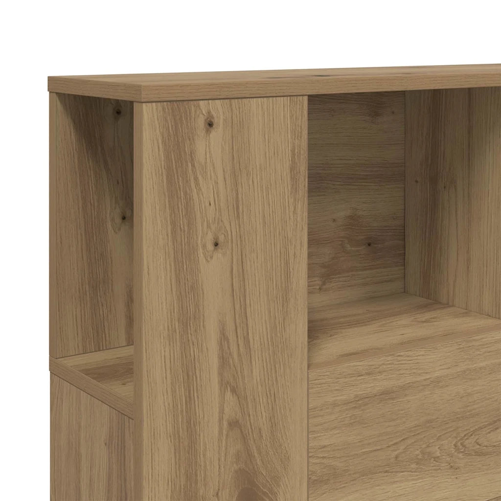 Mobiletto con testiera in rovere artigianale 140x18,5x102,5 cm in legno ingegnerizzato 856881