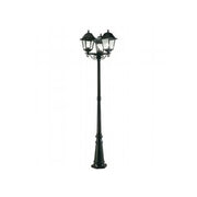 Palo Da Esterno Contemporaneo H218Cm Quadrata Alluminio E Vetro Nero 3 Luci E27