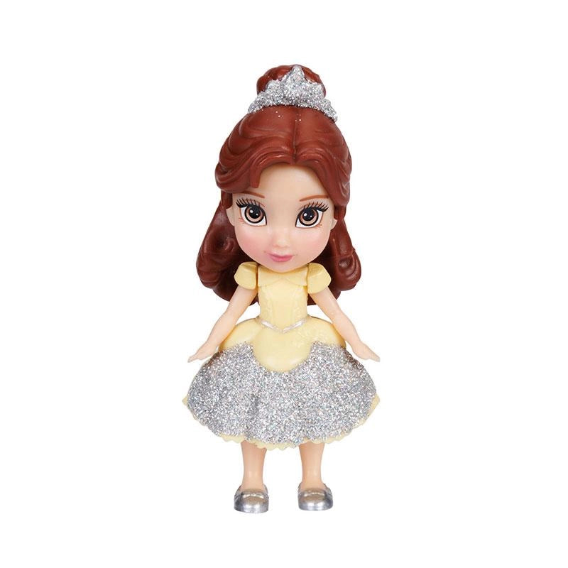 Disney Princess,Mini Bambola Belle,7 cm,Jakks,Eta 3+