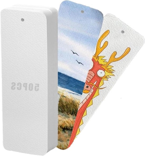 Papel acquarello 300g - 50 fogli - Blanco - 5 x 15 cm - Per pittura ad acqua e attività di scrapbooking