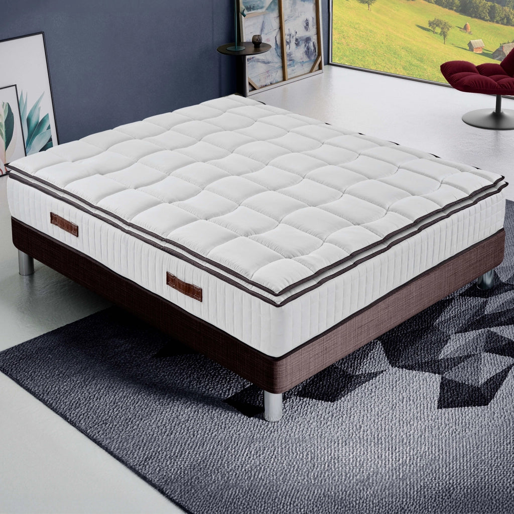 Materasso Matrimoniale 160x190 in Memory Foam - Sostenitovo Sfoderabile - con TOPPER REMOVIBILE - Lato Estate/inverno - Alto 24 cm - Ortopedico e ottimo per la schiena