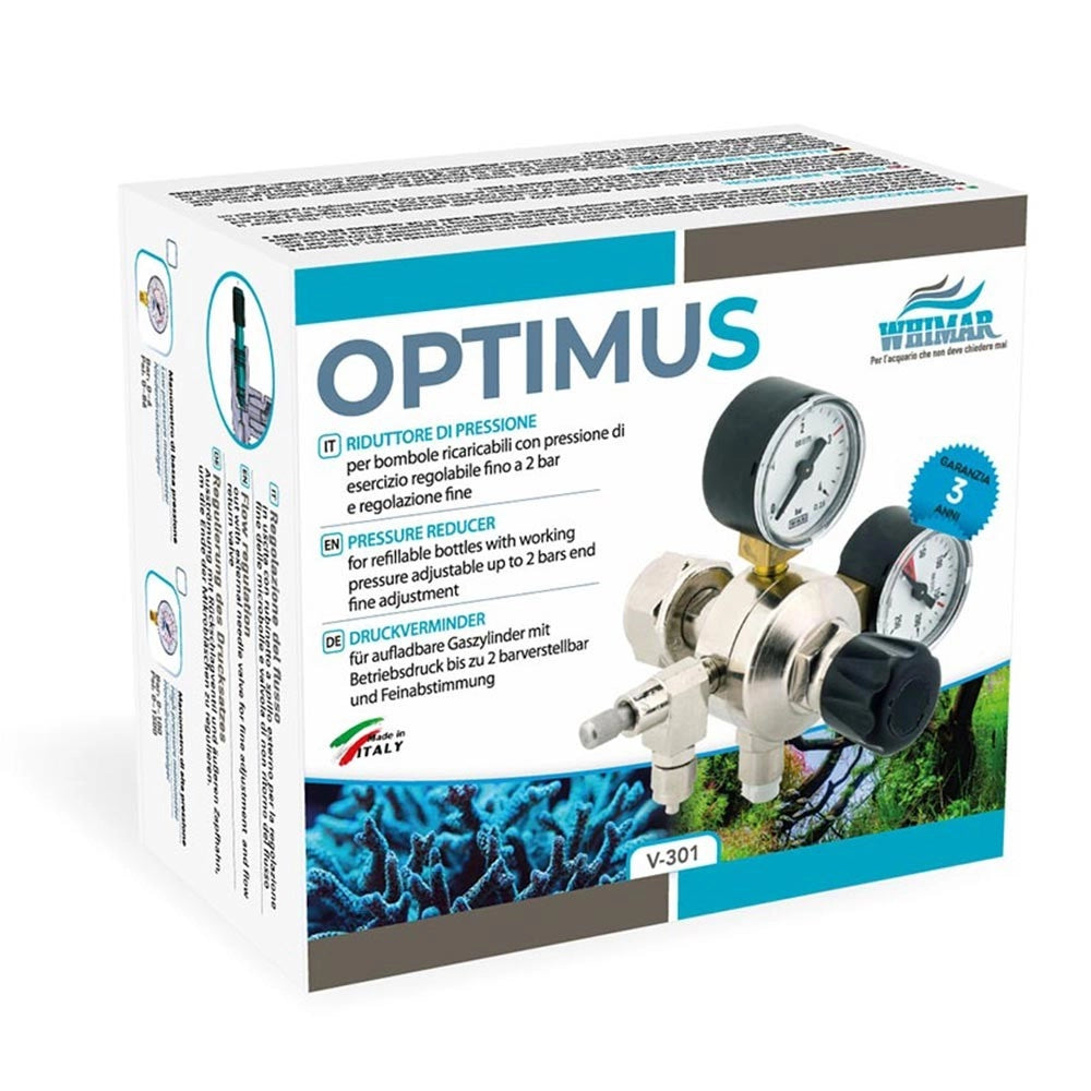 Whimar Optimus con manometri di alta e bassa pressione per bombole ricaricabili standard