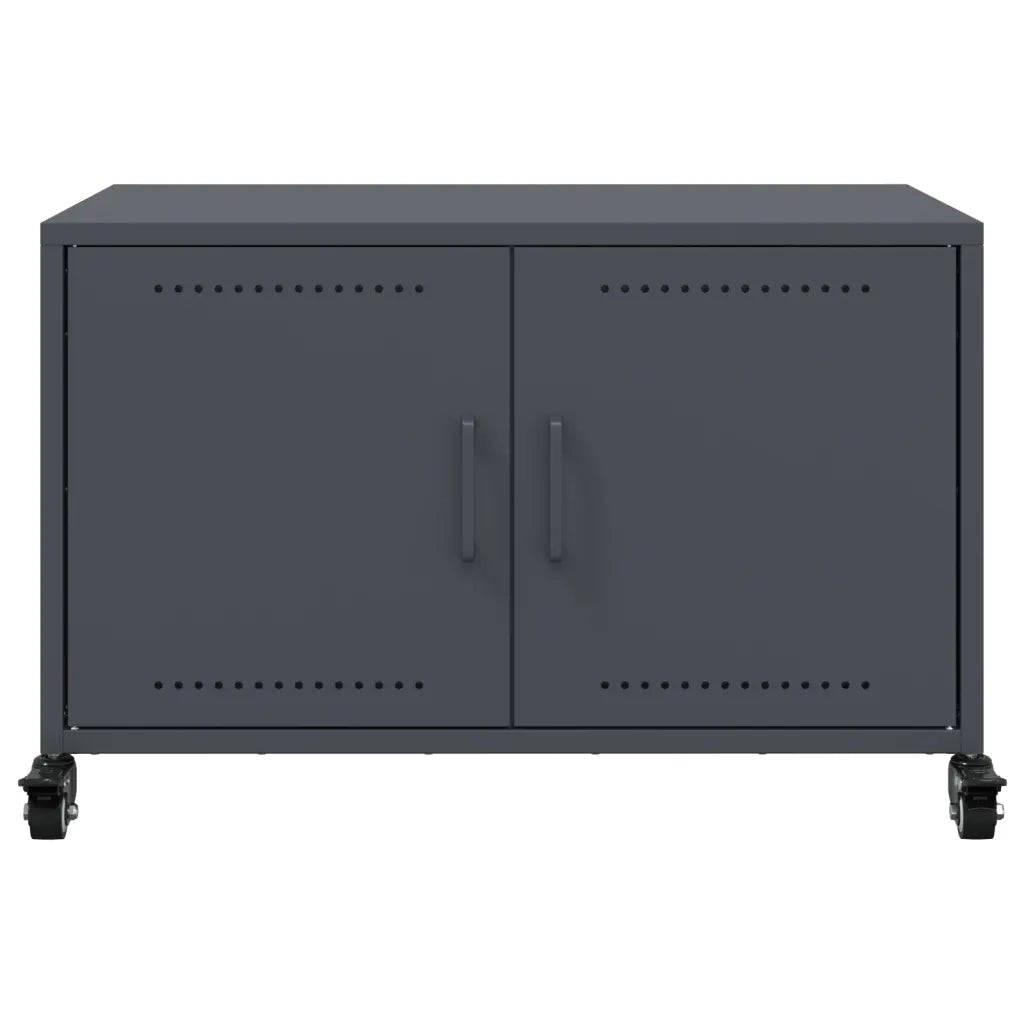 Mobile TV Antracite 68x39x43,5 cm in Acciaio Laminato a Freddo