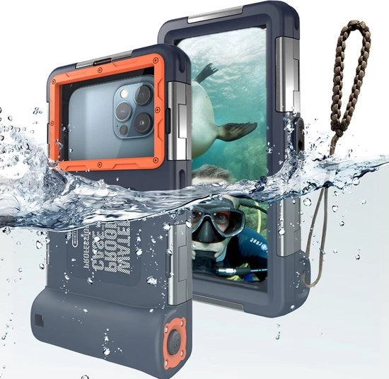 Copertura impermeabile per smartphone per nuoto e snorkeling - Ombrello acquatico per iPhone 13 Pro Max e Samsung S22 Ultra - Copertura universale per telefoni con accessori Google e Huawei