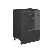 Mobile per mansarda Rion Antracite lucido/Antracite 60 x 83.8 cm senza inclinazione con 3 cassetti Vicco