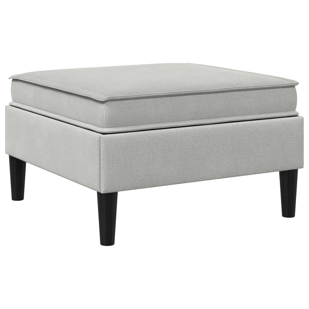 Pouf con Storage Grigio chiaro Velluto