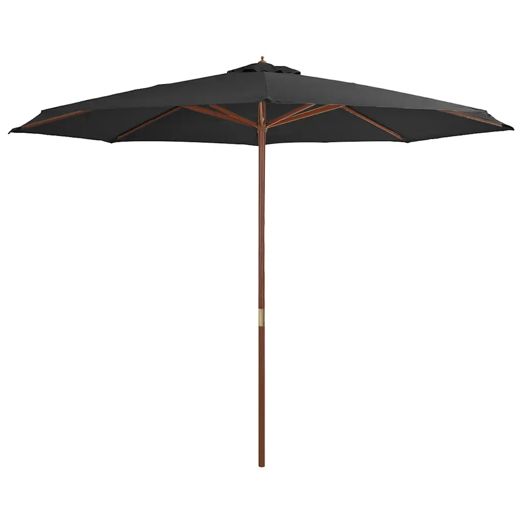 Ombrellone da Esterni-Ombrello da giardino con Palo in Legno 350 cm Antracite