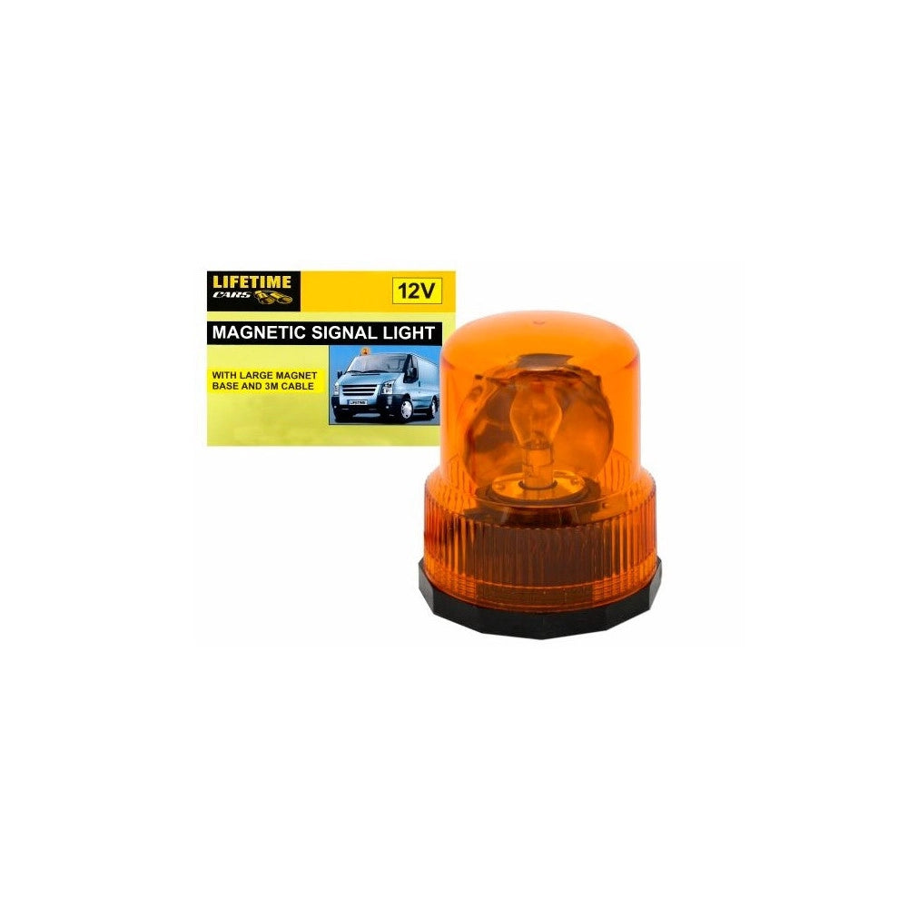 Trade Shop - Lampada Di Segnalazione 12v Con Attacco Magnetico Per Auto Camion Arancione -