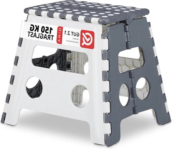 Scaffalete di sollevamento pieghevole - sostituto di scala per cucina di camper - fino a 120 kg - plastica - 32 x 37 x 295 cm - grigio-bianco