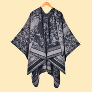 Sciarpa/stola da donna, stile foresta, spessa e calda, in cashmere, double face, con spacchi