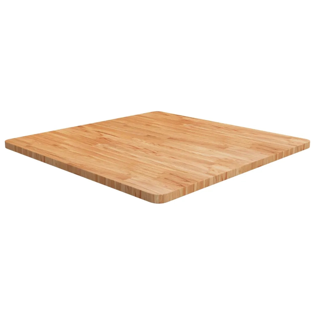 Piano Tavolo Quadrato Marrone Chiaro 80x80x2,5 Rovere Trattato