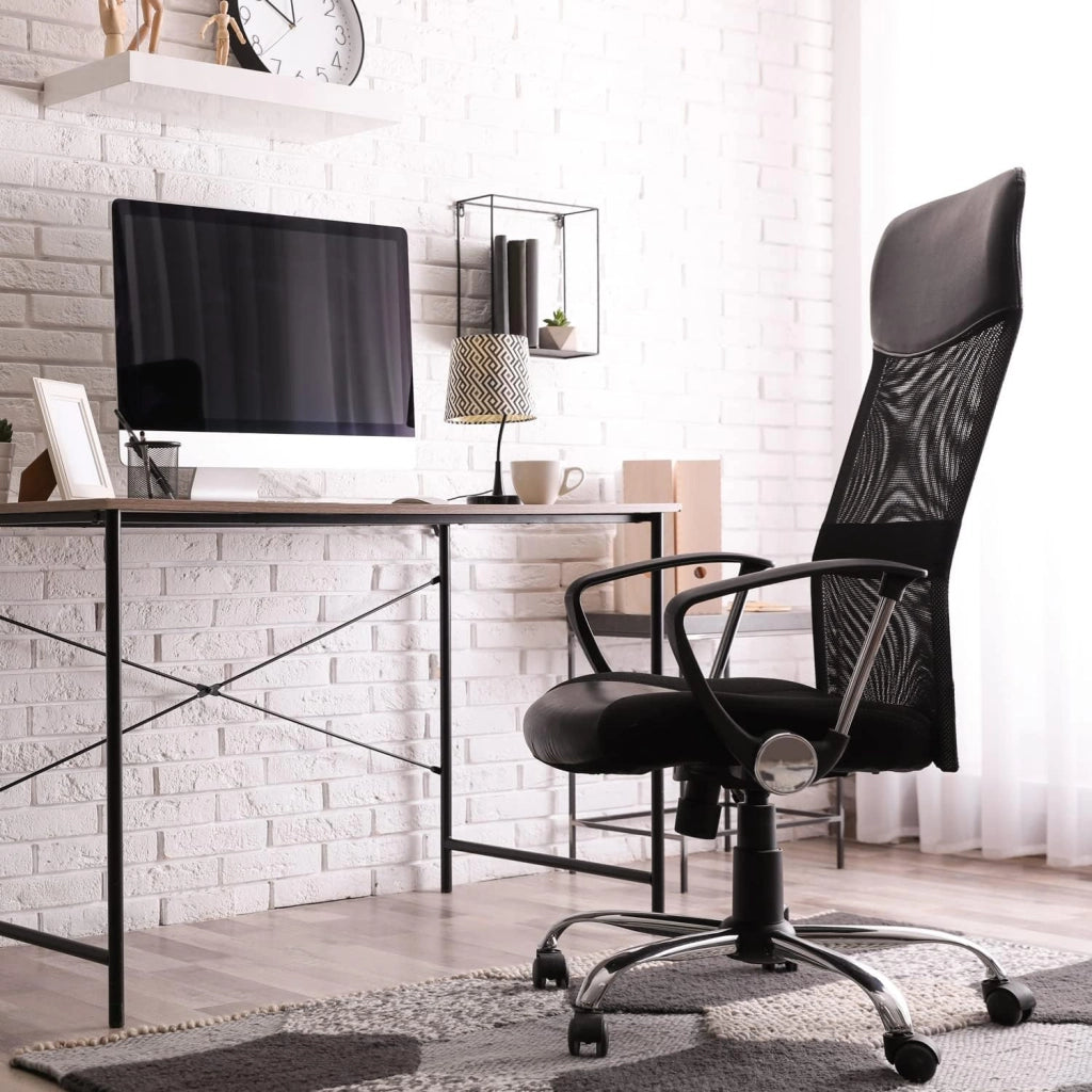 Set da 2 Sedie da Ufficio Ergonomiche in Similpelle Max. 110kg Regolabile da Scrivania Nero