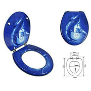 Trade Shop - Sedile Copriwater Universale Per Bagno Copri Wc Water In Legno Delfino -        3,5
