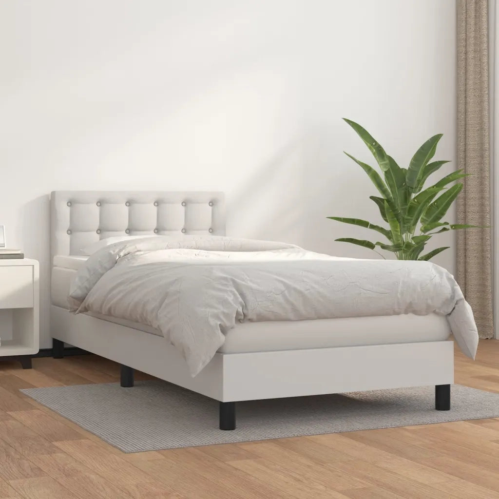 Giroletto a Molle con Materasso Bianco 80x200 cm in Similpelle 3141090