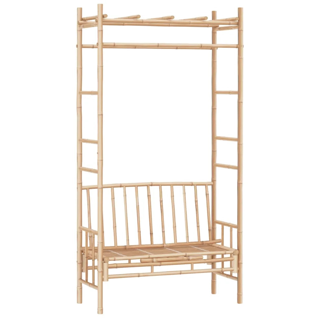 Panca da Giardino con Pergola 116 cm in Bambù 341742