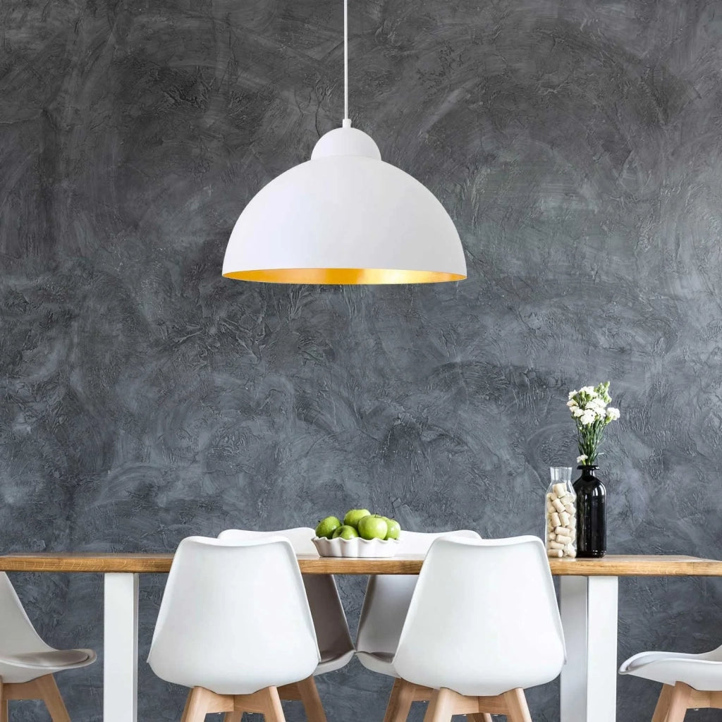 LÚZETE - LAMPADA DA SOFFITTO Ø 40 CM BIANCO/ORO MONTSERRAT