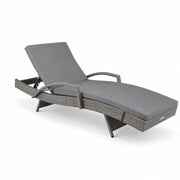 Lettino Prendisole Premium Da Esterno Con Cuscino Imbottito Schienale Regolabile E Design Moderno Per Relax Quotidiano 190 x 62 x 34 Cm Grigio