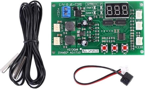 Modulo driver DC 12V 2A 2-bit PWM regolatore di temperatura governatore per ventilatore PC allarme necessario.