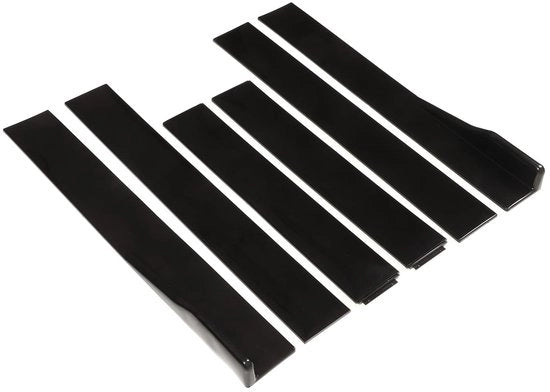 Pannelli di copertura laterali 2M luccicanti neri - Pannello rocker - Esterno - Labbro di separazione - Diffusori - Materiale ABS - Auto coprimozzi laterali