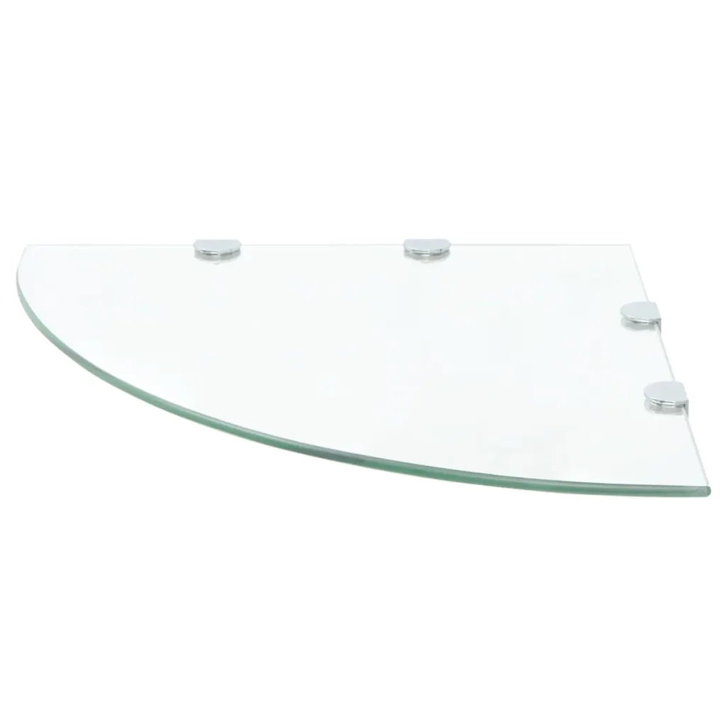 Scaffali Angolari 2 pz Supporti Cromati e Vetro Chiaro 45x45 cm cod mxl 33265