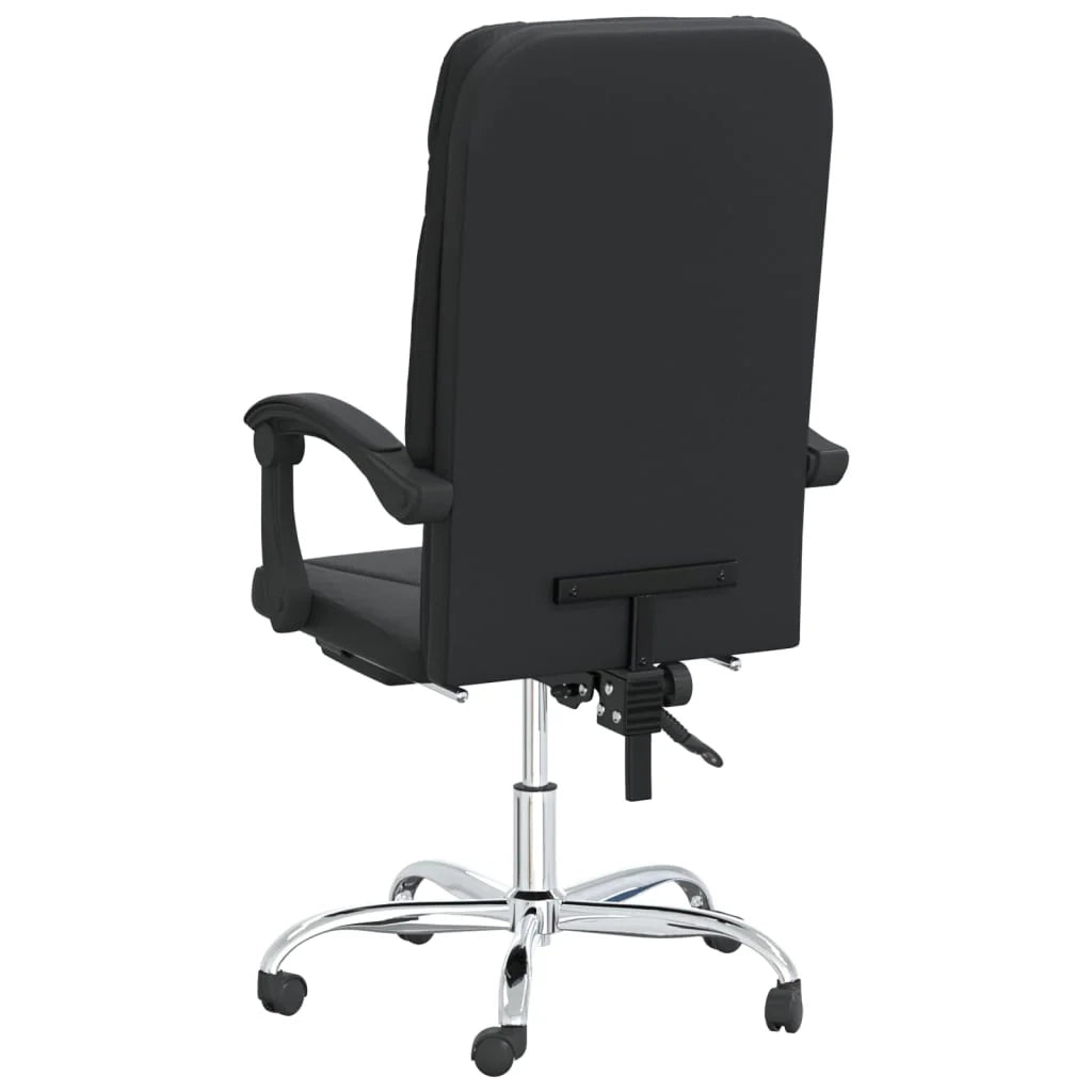 Sedia da ufficio in similpelle nera con seduta girevole e reclinabile adatta per l'uso al computer o per lo studio 02_0024264