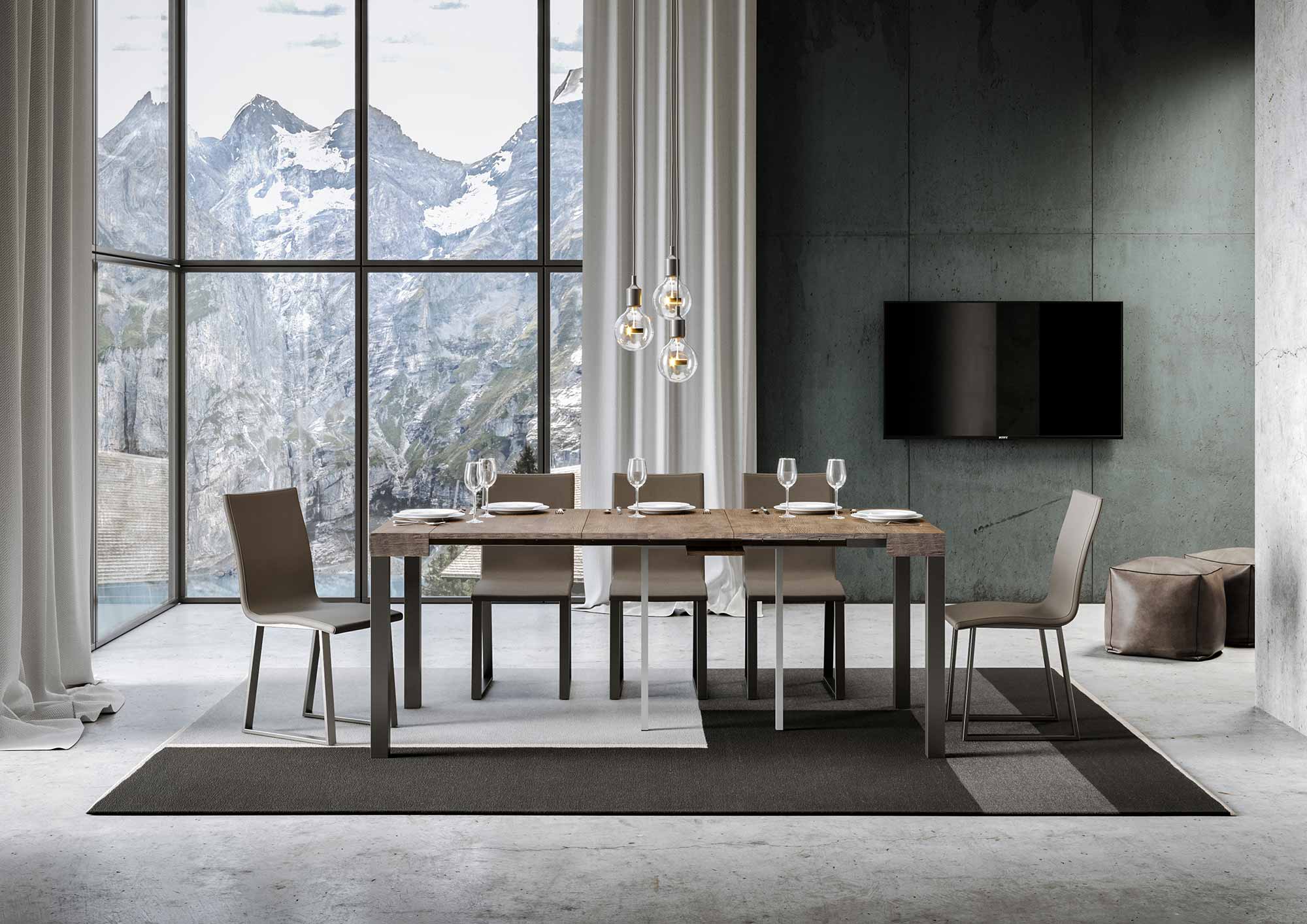 Consolle Allungabile 90-300x40x77 cm in Nobilitato marrone