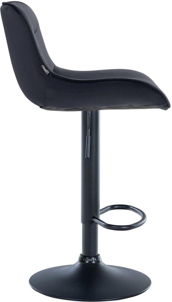Set di 2 sgabelli da bar Vonore in velluto nero,nero