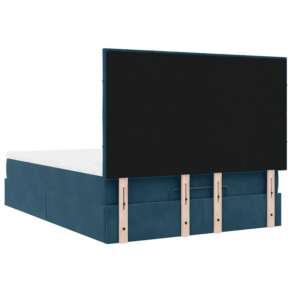 Struttura Letto Pouf con Materassi 140x190 cm in Velluto 3313473