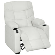 Poltrona relax elettrica reclinabile ¨C zephmum ¨C crema 94x90x105 cm