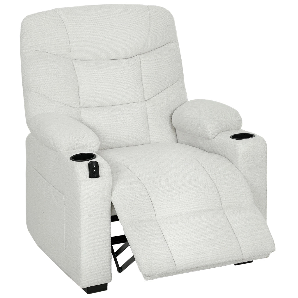 Poltrona relax elettrica reclinabile ¨C zephmum ¨C crema 94x90x105 cm