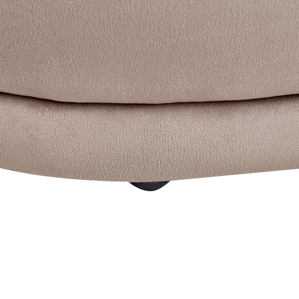 Panca decorativa in velluto tortora soggiorno camera da letto moderno