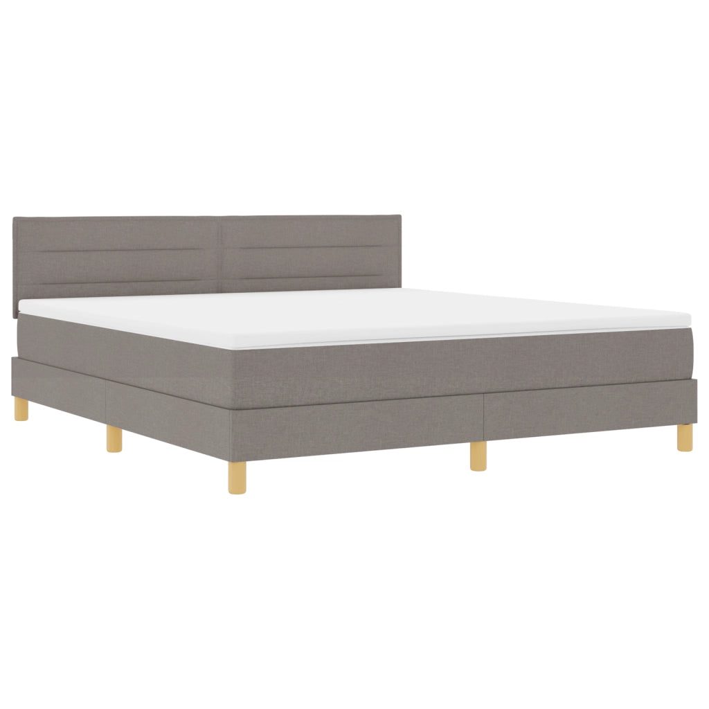 Letto a Molle con Materasso & LED Tortora 180x200 cm Tessuto