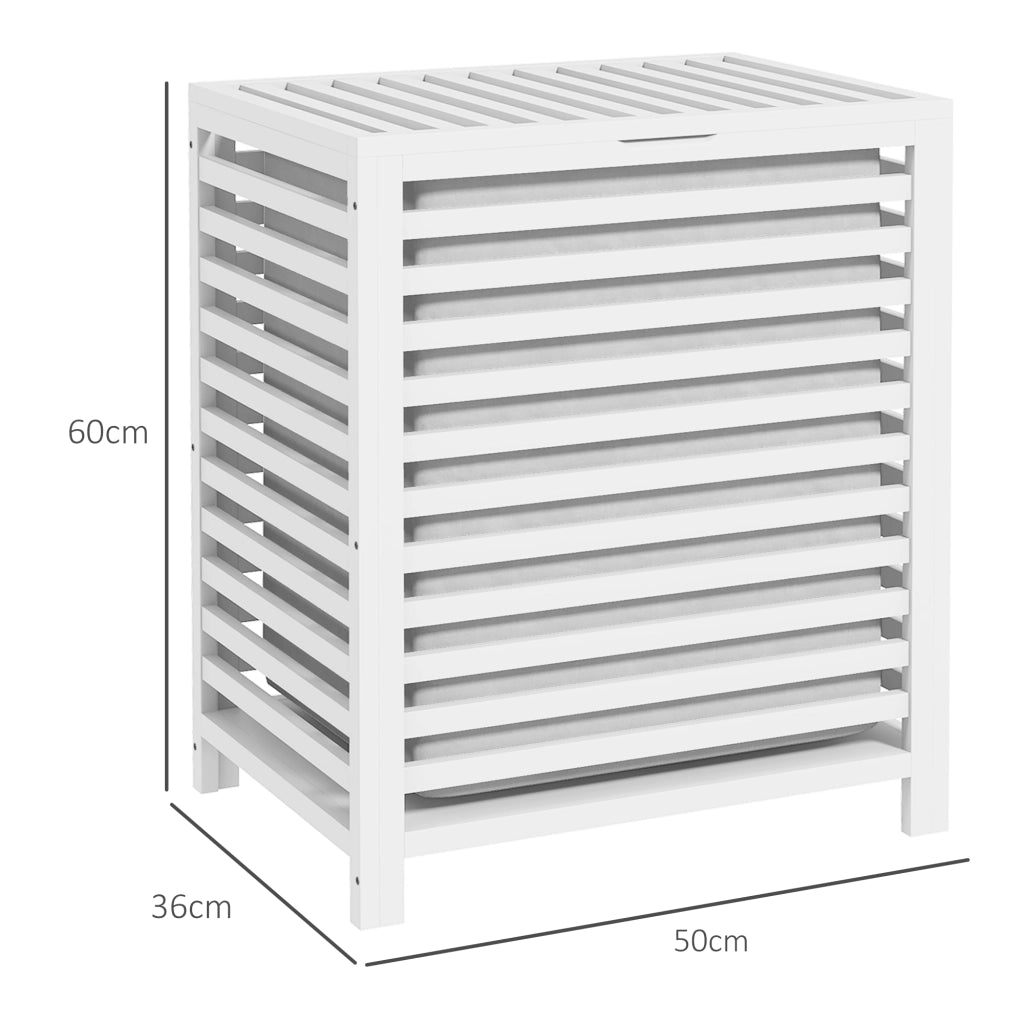 Cesto per Biancheria in Bamb¨´ ¨C zephmum ¨C Bianco 50x36x60 cm