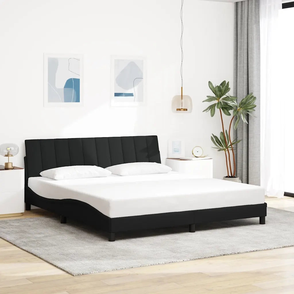 Giroletto senza Materasso Hanko Nero 180x200 cm in Tessuto