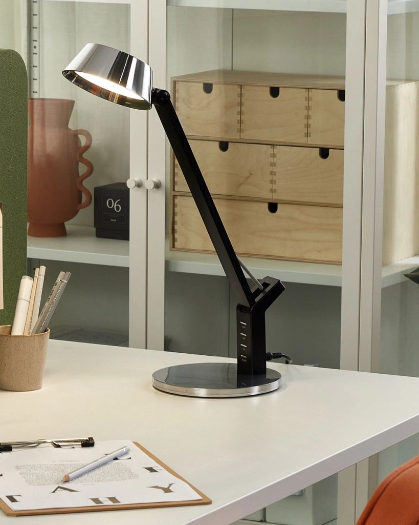 Lampada a LED argento con piastra metallica con supporto usb 40 cm ingresso soggiorno cameretta
