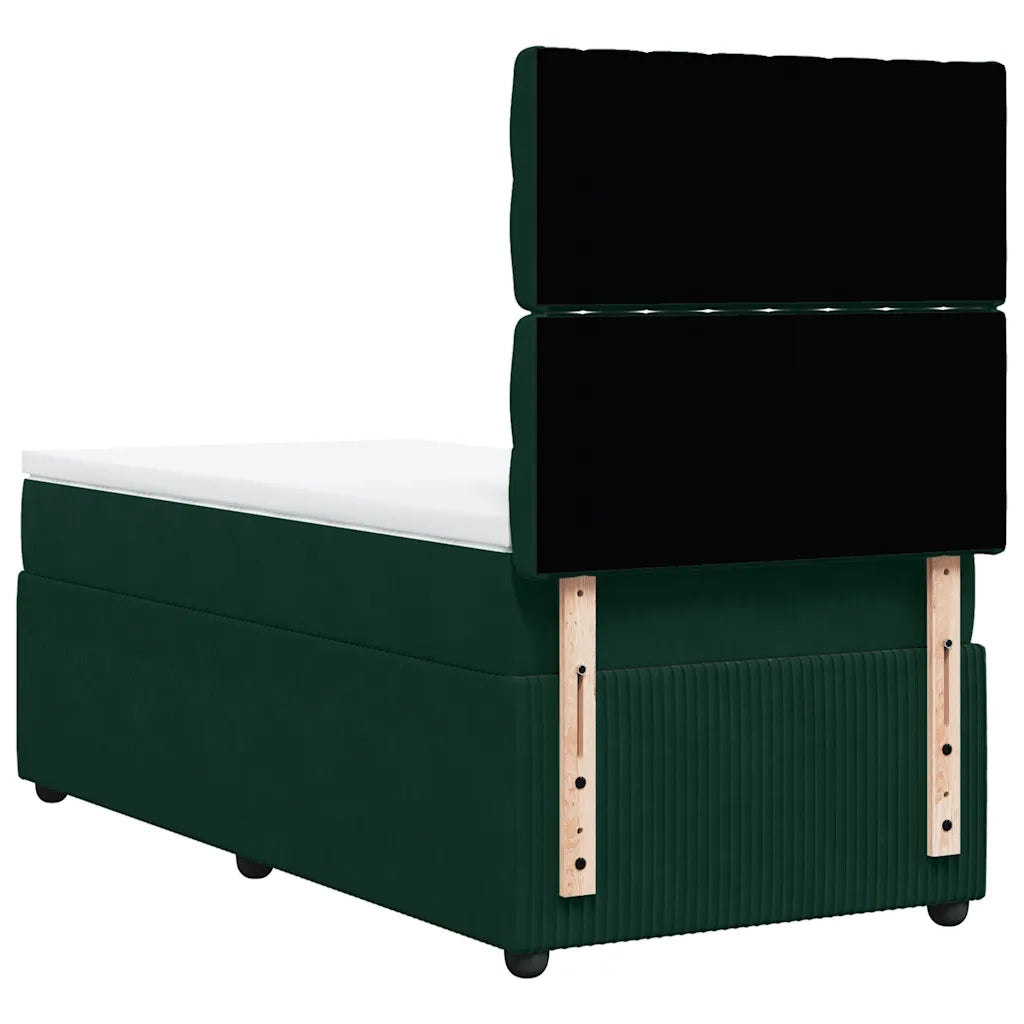 Giroletto a Molle con Materasso Verde Scuro 90x200 cm Velluto 3292247
