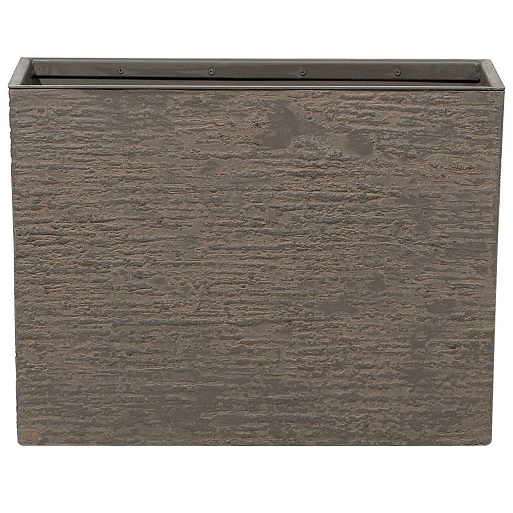 Vaso per piante in pietra marrone 45 x 60 x 25 cm Fioriera rettangolare per interni ed esterni
