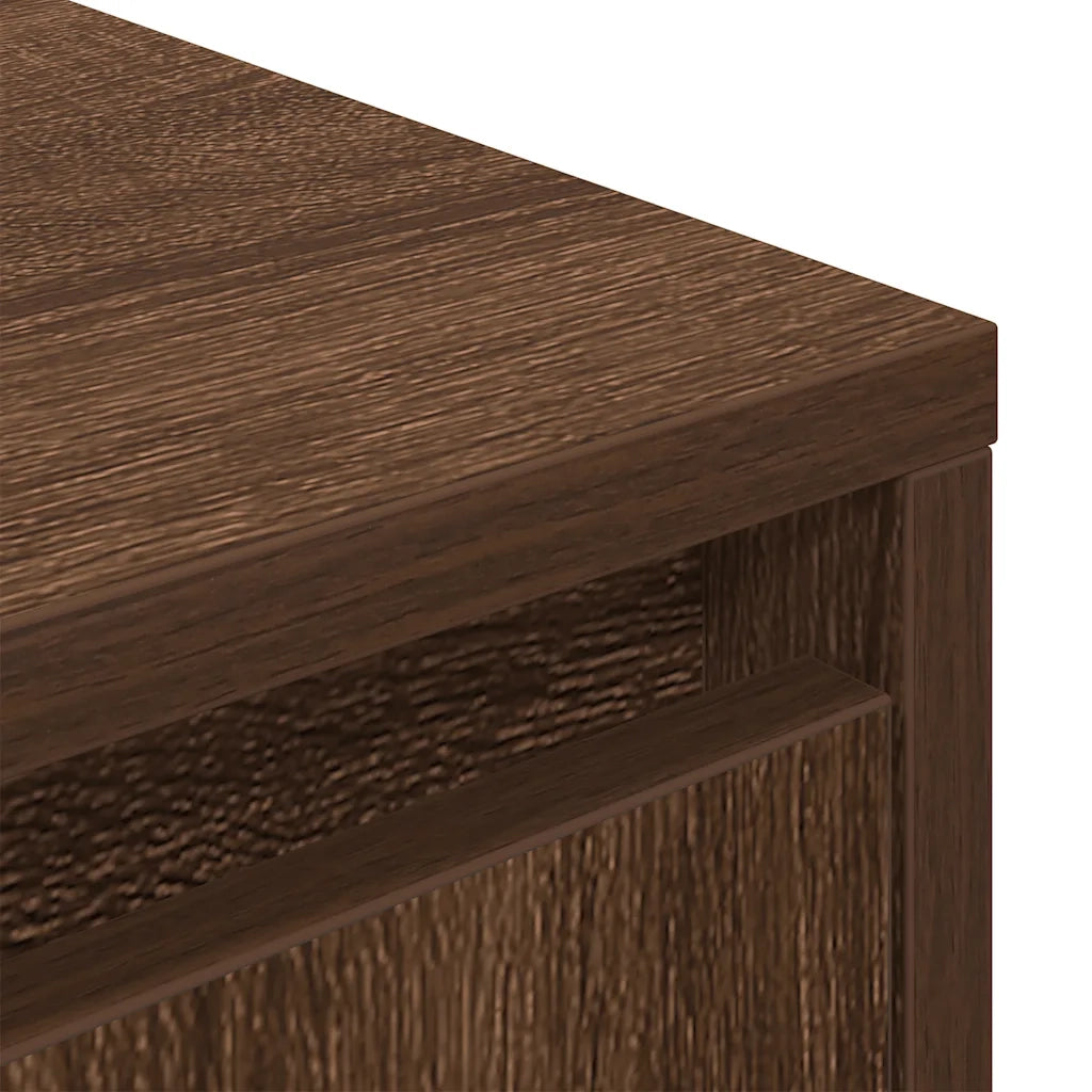 Mobile Porta TV con Luci LED Rovere Marrone 100x41x50 cm
