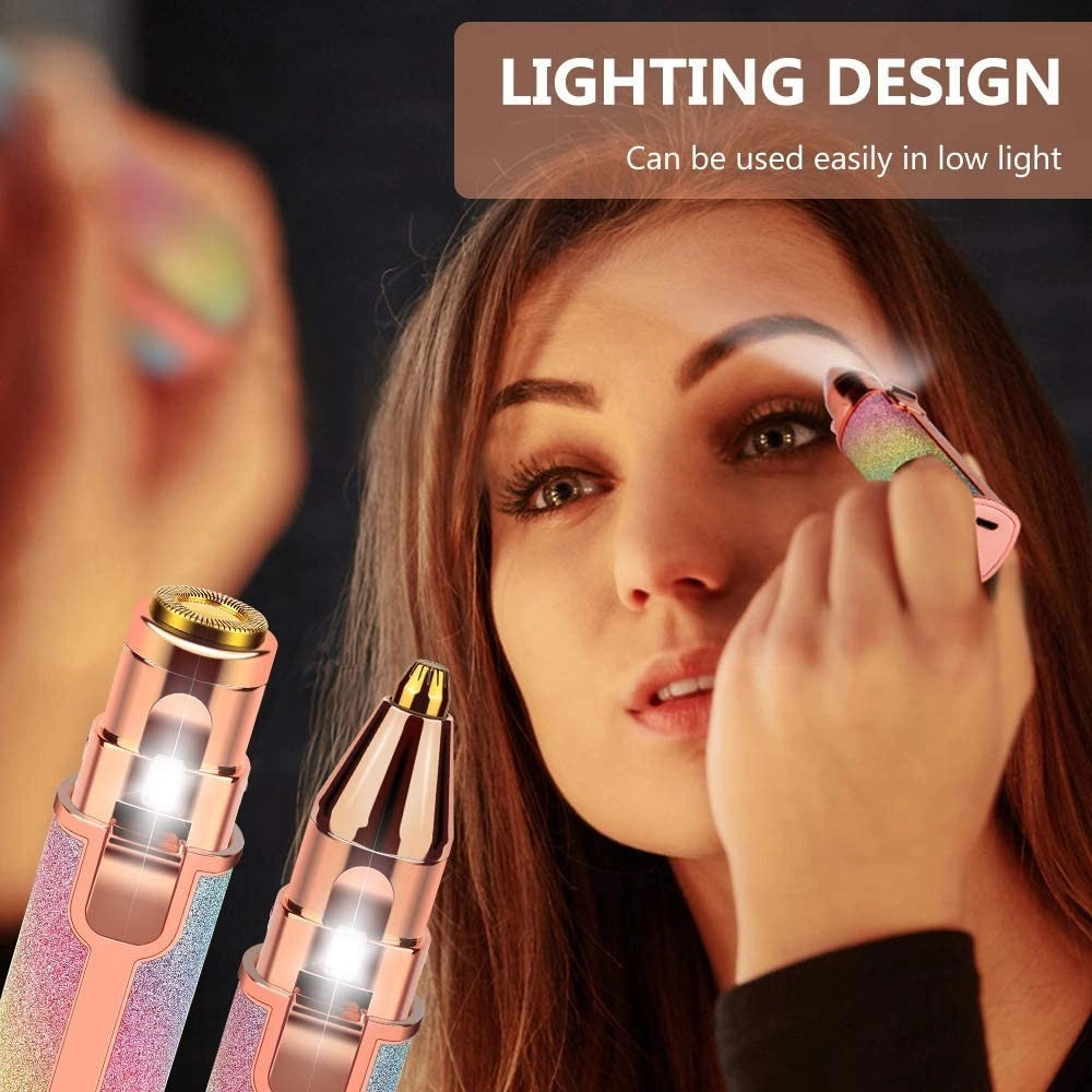 Trade Shop - Epilatore Donna Ricaricabile 2in1 Per Viso E Sopracciglie Rasoio Elettrico Luce -