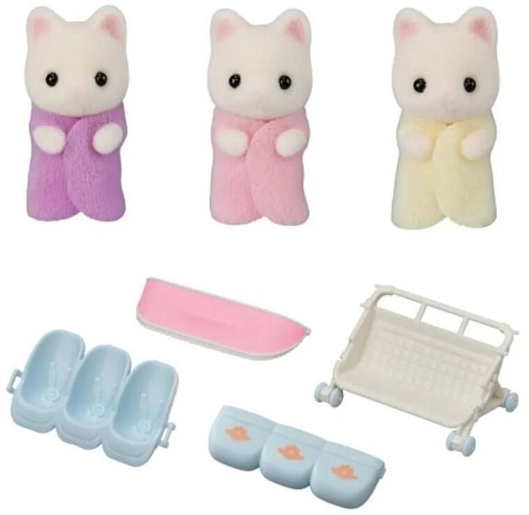 Sylvanian Families Passeggino con 3 gattini inclusi, Epoch, Eta 3+
