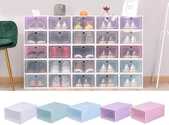 20 Buste per Calzature Riponibili - Organizzatore Opacabile con Coperchio Transparente