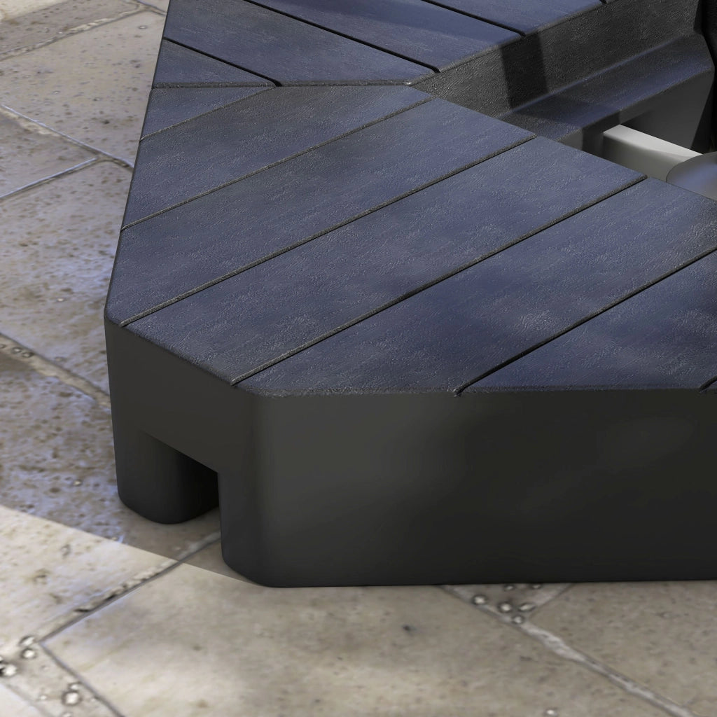 Set 4 Mattonelle Base per Ombrellone Riempibili con Acqua o Sabbia fino a 80 kg Nero
