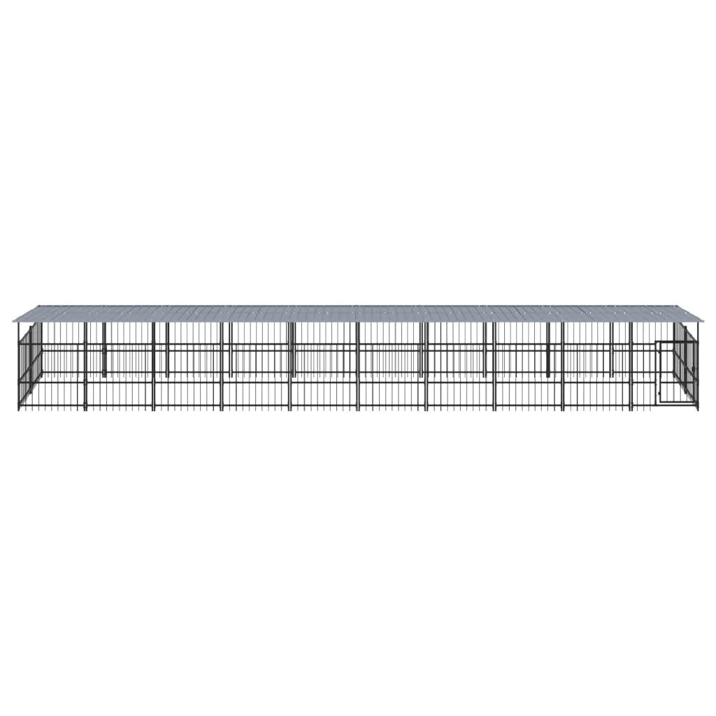 Gabbia per Cani da Esterno con Tetto in Acciaio 18,77 mÂ² cod mxl 42288