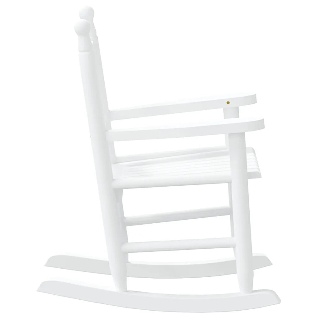 Sedia a Dondolo per Bambini Bianca in Legno Massello di Pioppo CFW7197136