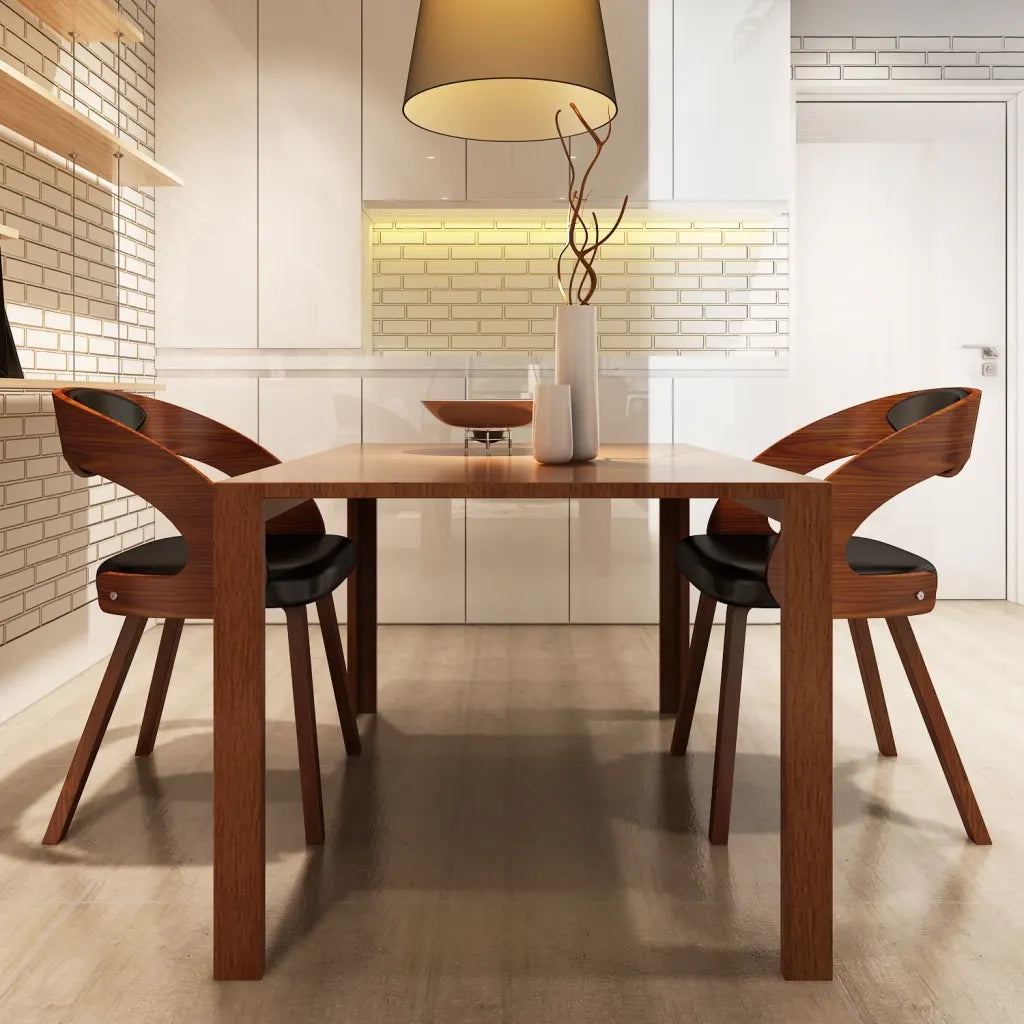 Sedie da Pranzo 2 pz Marroni in Similpelle 240706