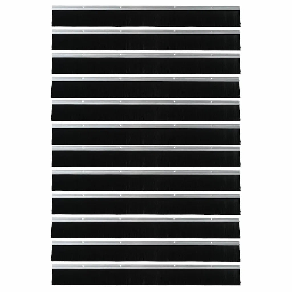 Spazzole per porte a vite 12 pcs Argento 100 cm