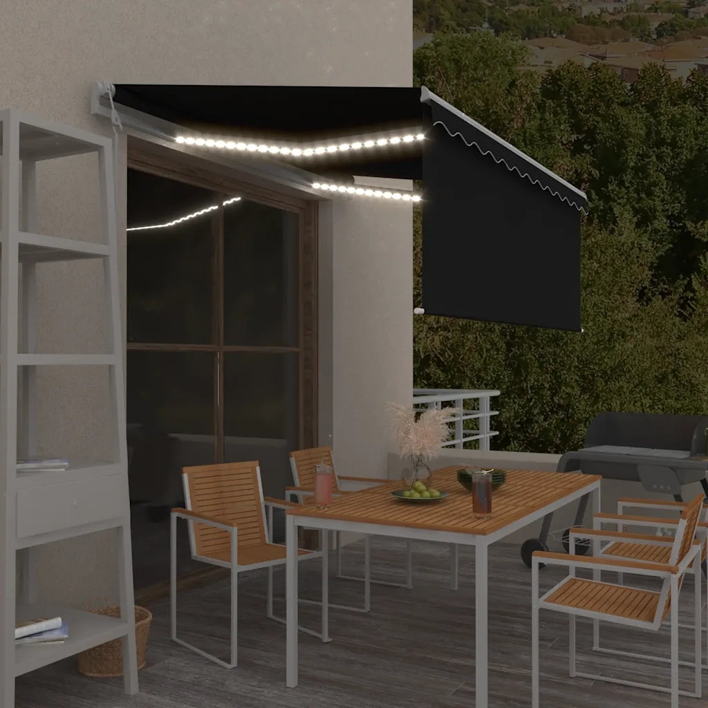 vidaXL Tenda Automatica con Sensore Vento Parasole 3,5x2,5 m Antracite